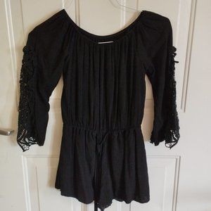 Black Off-the-Shoulder Romper